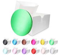 LarryRoo Tamburo colorato per torta e scatola bianca + coperchio, confezione combinata per matrimoni, torte di compleanno (verde, 25,4 cm)