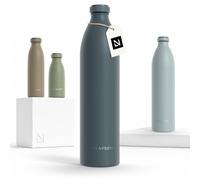 LARS NYSØM Borraccia Termica 1500ml in Acciaio Inox | Bottiglia isolata 1.5 litro | Bottiglia d'Acqua a Tenuta stagna per Sport, Bicicletta, Cane, Bambino, (Stone Blue, XL 1500ml)