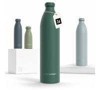LARS NYSØM Borraccia Termica 1500ml in Acciaio Inox | Bottiglia isolata 1.5 litro | Bottiglia d'Acqua a Tenuta stagna per Sport, Bicicletta, Cane, Bambino, (Pine Green, XL 1500ml)