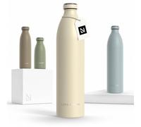LARS NYSØM Borraccia Termica 1500ml in Acciaio Inox | Bottiglia isolata 1.5 litro | Bottiglia d'Acqua a Tenuta stagna per Sport, Bicicletta, Cane, Bambino, (Almond Beige, XL 1500ml)