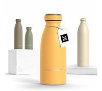 LARS NYSØM Borraccia Termica 350ml in Acciaio Inox | Bottiglia isolata 0.35 litro | Bottiglia d'Acqua a Tenuta stagna per Sport, Bicicletta, Cane, Bambino, (Mustard Yellow, 350ml)