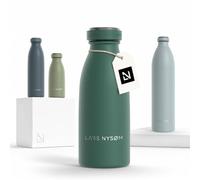 LARS NYSØM Borraccia Termica 350ml in Acciaio Inox | Bottiglia isolata 0.35 litro | Bottiglia d'Acqua a Tenuta stagna per Sport, Bicicletta, Cane, Bambino, (Pine Green, 350ml)