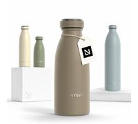 LARS NYSØM Borraccia Termica 350ml in Acciaio Inox | Bottiglia isolata 0.35 litro | Bottiglia d'Acqua a Tenuta stagna per Sport, Bicicletta, Cane, Bambino, (Taupe Brown, 350ml)