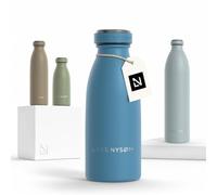 LARS NYSØM Borraccia Termica 350ml in Acciaio Inox | Bottiglia isolata 0.35 litro | Bottiglia d'Acqua a Tenuta stagna per Sport, Bicicletta, Cane, Bambino, (Calypso Blue, 350ml)