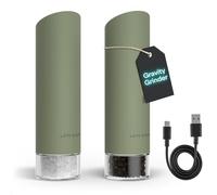 LARS NYSØM Macina Sale e Pepe Elettrica Gravity - Set di Macinini Automatici Ricaricabili USB-C, Macinatura Regolabile, Utilizzo con una Mano per Cucina (Sage Green)
