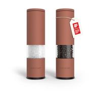 LARS NYSØM Set di 2 macina sale e pepe manuale con macina in ceramica regolabile da grossolana a fine I Set di macinini per spezie di design (Brick Red)