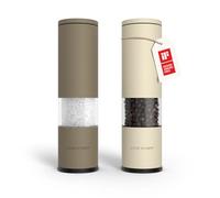 LARS NYSØM Set di 2 macina sale e pepe manuale con macina in ceramica regolabile da grossolana a fine I Set di macinini per spezie di design (Brown/Beige)