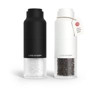 LARS NYSØM Set di Macina Sale e Pepe Set - Macinasale e Macinapepe Manuale | Set di Macinini per Sale e Pepe in Acciaio Inox con Macina Regolabile - Macinino per Pepe e Sale Manuale - Bottiglia Design