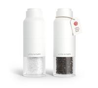 LARS NYSØM Set di Macina Sale e Pepe Set - Macinasale e Macinapepe Manuale | Set di Macinini per Sale e Pepe in Acciaio Inox con Macina Regolabile - Macinino per Pepe e Sale Manuale - Bottiglia Design