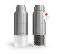 LARS NYSØM Set di Macina Sale e Pepe Set - Macinasale e Macinapepe Manuale | Set di Macinini per Sale e Pepe in Acciaio Inox con Macina Regolabile - Macinino per Pepe e Sale Manuale - Bottiglia Design