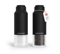 LARS NYSØM Set di Macina Sale e Pepe Set - Macinasale e Macinapepe Manuale | Set di Macinini per Sale e Pepe in Acciaio Inox con Macina Regolabile - Macinino per Pepe e Sale Manuale - Bottiglia Design
