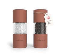 LARS NYSØM Set di macine per sale e pepe in acciaio inossidabile con macinino in ceramica regolabile 2 pezzi I Designer Spice Mill Set (Brick Red)