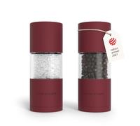 LARS NYSØM Set di macine per sale e pepe in acciaio inossidabile con macinino in ceramica regolabile 2 pezzi I Designer Spice Mill Set (Berry Red)