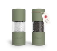 LARS NYSØM Set di macine per sale e pepe in acciaio inossidabile con macinino in ceramica regolabile 2 pezzi I Designer Spice Mill Set (Sage Green)