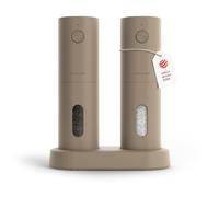 LARS NYSØM Set macinini elettrici sale e pepe | Automatici con macinino in ceramica regolabile | Set per spezie elettrico ricaricabile via USB (Taupe Brown)