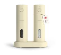 LARS NYSØM Set macinini elettrici sale e pepe | Automatici con macinino in ceramica regolabile | Set per spezie elettrico ricaricabile via USB (Almond Beige)