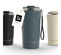 LARS NYSØM Tazza Termica per caffè 500ml - Caffè Mug Termica da Viaggio | Tazza Termica per Caffè da Viaggio - con Cinturino & Coperchio in Tritan - Tenuta Stagna Thermal Tazza - 4h Caldo e 8h Freddo