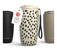 LARS NYSØM Tazza Termica per caffè Thermo Coffee Mug-to-Go con Cinturino & Coperchio in Tritan 500ml | Tazza da Viaggio con design a fantasia 0,5 Litri con Isolamento