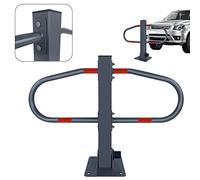 LARS360 Blocco parcheggio pieghevole con chiavi in ferro, palo di intercettazione pieghevole per la protezione di parcheggio privato o accessi con marcature riflettenti