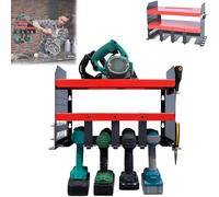 LARS360 Portautensili da parete, avvitatore a batteria, supporto da parete, Power Tool Organizer per 4 utensili elettrici, 3 livelli, organizer in metallo per garage, officina