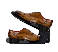 LARS360 Set di 50 slot per scarpe, portascarpe regolabili, in plastica nera, organizer per scarpe con 3 regolabili in altezza, salvaspazio, funzione antiscivolo