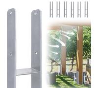 LARS360 Set di 6 supporti per pali ad H, in acciaio, 91 x 600 mm, spessore 5 mm