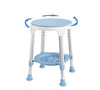LARS360 Sgabello da doccia girevole a 360°, medico, per doccia, con manico in alluminio e HDPE, regolabile in altezza, carico fino a 150 kg