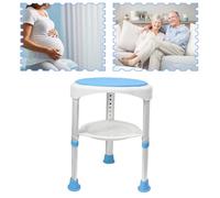 LARS360 Sgabello da doccia girevole, sedile doccia regolabile in altezza a 360°, con sedile a ventosa