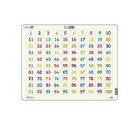 Larsen AR10 Imparare a contare: Numeri da 1 a 100, Puzzle Incorniciato con 100 pezzi