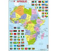 Larsen K13 Mappa Politica dell'Africa, Edizione Francese, Puzzle Incorniciato con 70 Pezzi