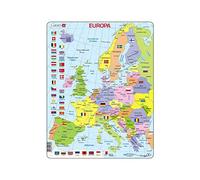 Larsen K2 Mappa politica dell'Europa, edizione Tedesco, Puzzle Incorniciato con 48 pezzi