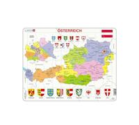 Larsen K41 Mappa Politica dell'Austria, Edizione Tedesco, Puzzle Incorniciato con 70 Pezzi