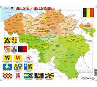 Larsen K59 Mappa politica del Belgio, edizione Multilingue (Olandese/Francese), Puzzle Incorniciato con 48 pezzi