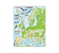 Larsen K70 Mappa Fisica Europa, edizione Tedesco, Puzzle Incorniciato con 87 pezzi