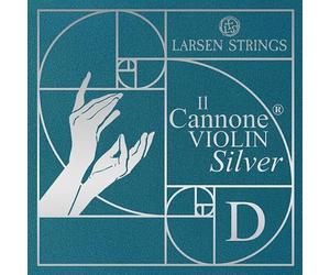 LARSEN STRINGS - Corde per violino 4/4 - Il Cannone Silver - Corda singola RE silver: Anima in nylon multifilamento, Avvolgimento in filo piatto d'argento puro