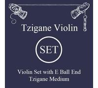 LARSEN STRINGS corde per violino Tzigane multifilamento con anima in fibra set E steel ball end medio
