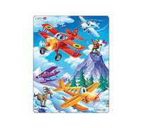 Larsen US12 Happy Planes Corse nelle Montagne innevate, Puzzle Incorniciato con 20 Pezzi