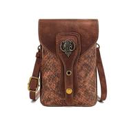 Larswon Belt Pouch, Renaissance Bag Medieval Leather Belt Pouch Ren Faire Accessories Small Crossbody Belt Bag Cell Phone Pouch Renaissance Belt (Brown - Fairy)