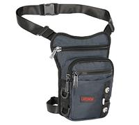 Larswon - Marsupio tattico laterale, con cinghia sulla coscia, per motociclista, impermeabile, blu
