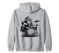 L'Arte del Batterista dell'uomo di Natale Felpa con Cappuccio