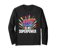 L'Arte è la mia Superpotenza Insegnante d'Arte Artista Pittura Pittore Maglia a Manica