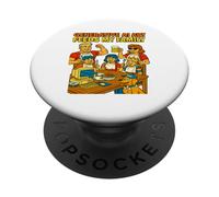 L'arte generativa dell'intelligenza artificiale nutre la mia famiglia in un divertente stile retrò PopSockets PopGrip Adesivo
