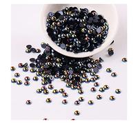 L'artigianato imita le perle, Perline di perle piatte acriliche finte da 3 mm, multicolore, 500 pezzi, for artigianato, accessori for gioielli fai da te(Schwarz)