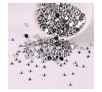 L'artigianato imita le perle, Perline di perle piatte acriliche finte da 3 mm, multicolore, 500 pezzi, for artigianato, accessori for gioielli fai da te(Silver Color)