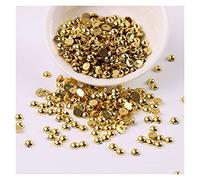L'artigianato imita le perle, Perline di perle piatte acriliche finte da 3 mm, multicolore, 500 pezzi, for artigianato, accessori for gioielli fai da te(Golden Color)