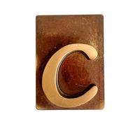 L'ARTISTICA F.LLI PERINCIOLI | Lettera Civica in Ottone, Lettera Civica in Ottone Applicabile su Piastra o Parete Adatto per Case, Lettera C, 8x6cm