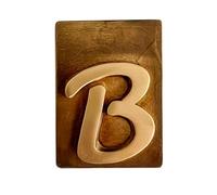 L'ARTISTICA F.LLI PERINCIOLI | Lettera Civica in Ottone, Lettera Civica in Ottone Applicabile su Piastra o Parete Adatto per Case, Lettera B, 8x6cm