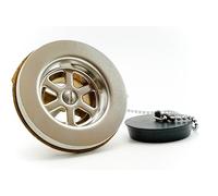 L'ARTISTICA F.LLI PERINCIOLI | Piletta in Ottone con Tappo da 1" Cromata, Piletta in Ottone Senza Tappo per Fontane da Esterno, 73x64mm