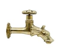 L'ARTISTICA F.LLI PERINCIOLI | Rubinetto Artistico a Vitone con Rosone e Portagomma 1/2" M, Rubinetto in Ottone per Fontane a Colonna o Muro, 115x150mm