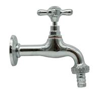 L'ARTISTICA F.LLI PERINCIOLI | Rubinetto con Maniglia Croce Cromato, Rubinetto in Ottone per Fontane a Colonna o Muro, 160x137mm